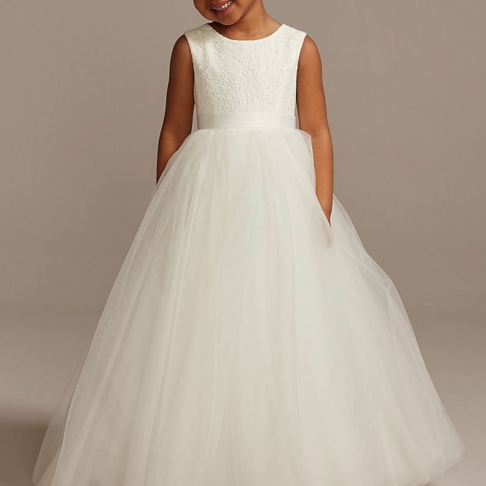David’s bridal flower girl ball gown.